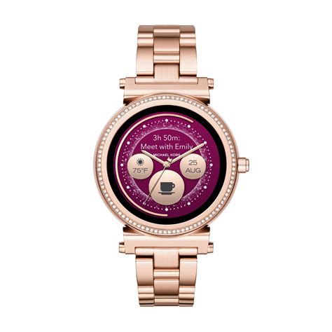 michael kors smartwatch women sofie rose gold bundle